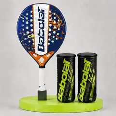 BABOLAT - SUPER PACK PALA DE PADEL ALIOTH JUNIOR + 2 TARROS DE PELOTAS ACE
