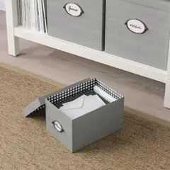 IKEA - KVARNVIK N caja+tapa 18x25x15 gris
