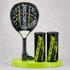 BABOLAT - SUPER PACK PALA DE PADEL COUNTER VIPER + 2 TARROS DE PELOTAS ACE