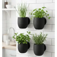 ZARKA LAB - Pack 4 Macetero De Pared Grid Medianos 14 X 15 Cm