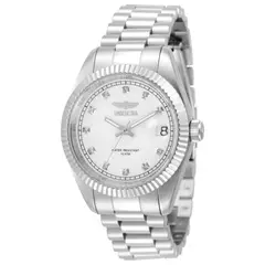 INVICTA - Reloj análogo Diamond Specialty para mujer 36 mm plateado con pulsera de acero inoxidable modelo IN-51037