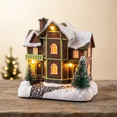 GENERICO - Mini Villa Navideña Led Decorativa Casita Iluminada