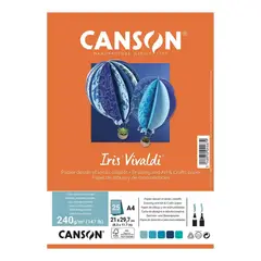 CANSON - Resma Iris Vivaldi Colores Surtidos A4 25h Agua