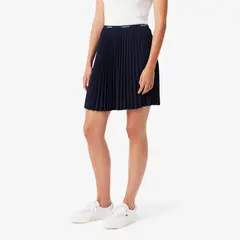 LACOSTE - Falda Mujer Corta Plisada Azul
