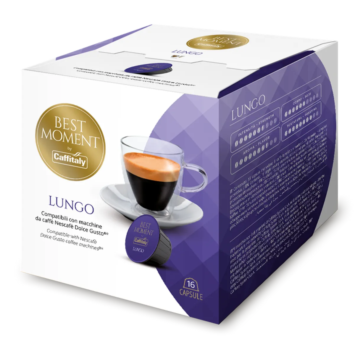 CAFFITALY - Café en Cápsulas Lungo Caffitaly para Dolce Gusto 16 un