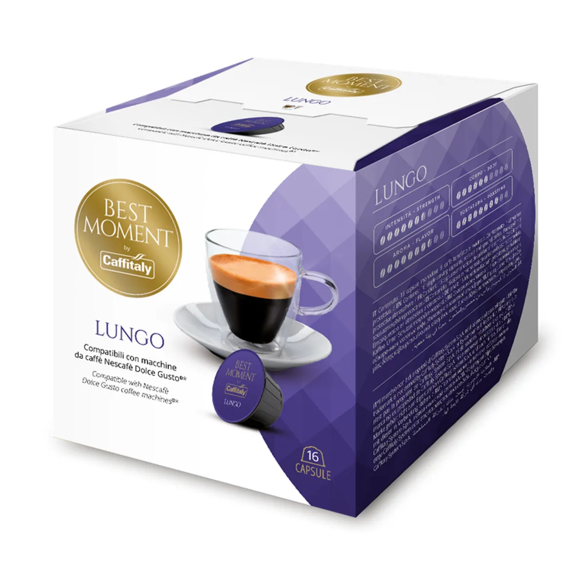 CAFFITALY - Café en Cápsulas Lungo Caffitaly para Dolce Gusto 16 un