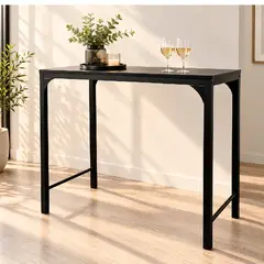 MOAD - Mesa Bar Alta Rectangular Negra 100x50 cm MDF Estilo Industrial