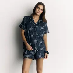 LOUNGE - Set Pijama Mujer Satinado Tigres Icónico