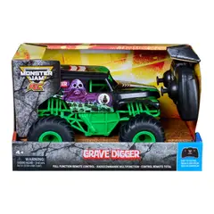 JAM MONSTER - Grave Digger Radio Controlado A Escala 124 Monster Jam