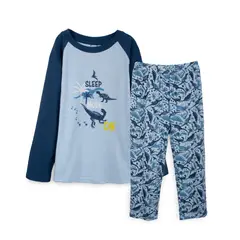 PILLIN - Pijama Niño Manga Larga Dinosaurio Azul