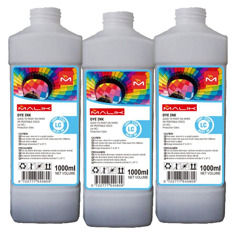 MALIK - 3L de Tinta Light Cyan para Impresora Epson Ecota