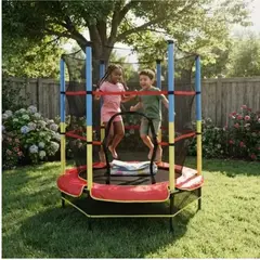 BABYLUNA - Cama Elástica Niños con Malla de Seguridad y Tubos Acolchados