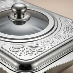 GENERICO - Bandeja Térmica de Acero Inoxidable con Tapa y Patas