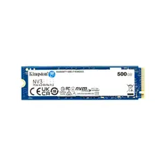 KINGSTON - Unidad SSD NV3, 500GB, M.2 2280, NVMe PCIe 4.0 x4, Lectura 5000MB/s Escritura 3000MB/s