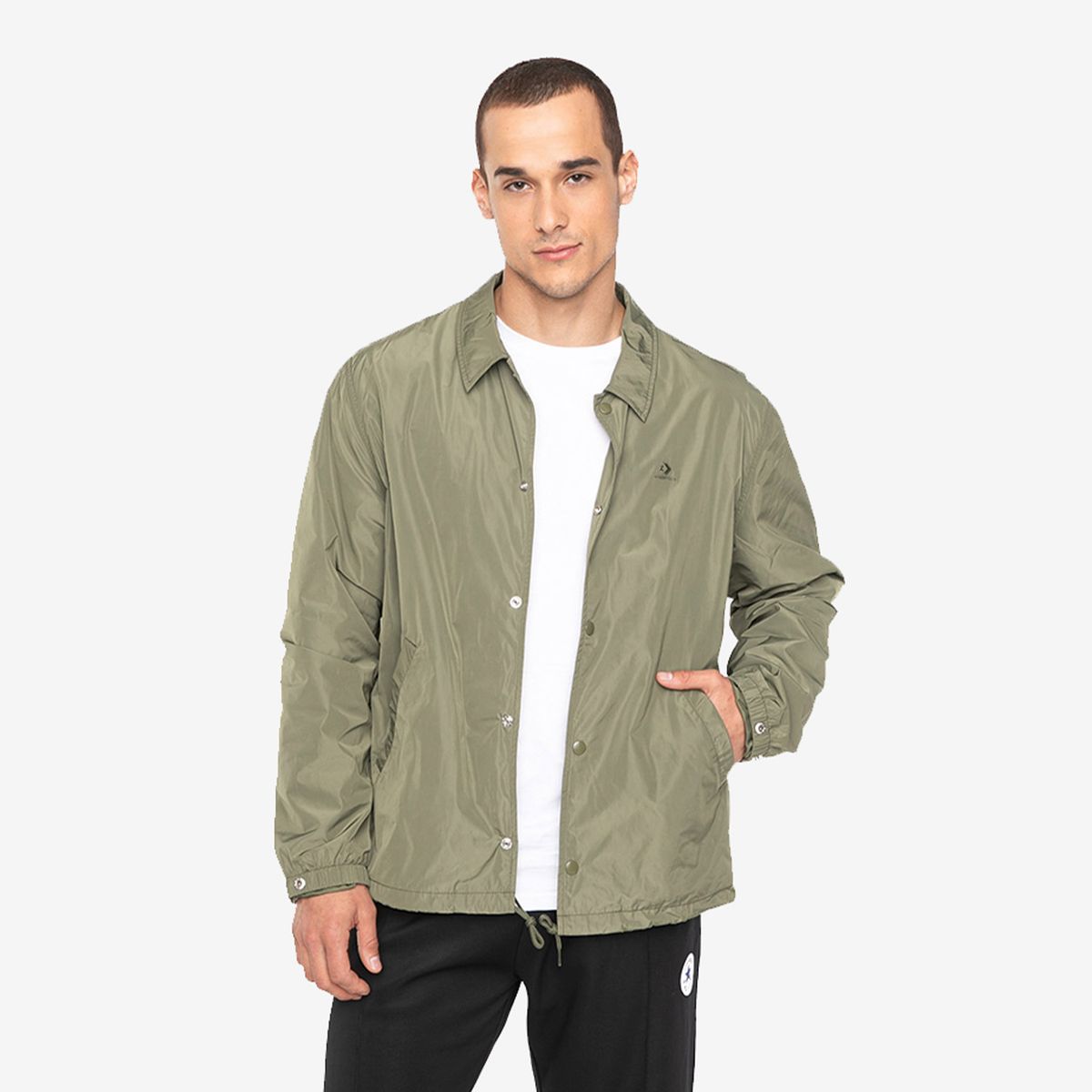 CONVERSE Chaqueta Converse Andover Coaches Hombre Verde | Falabella Chile