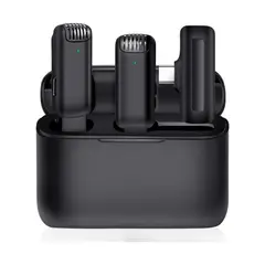 IMPORTCLICK - Mini Micrófono Inalambrico Portátil Lava-Lier Negro