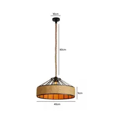 IMPORTCLICK - Lámpara Colgante Vintage Cáñamo Soga E27 Vintage 40 CM