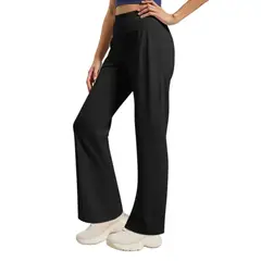 OMAS - Pantalón Mujer Calza Elasticada de Corte Recto con Bolsillo Secreto