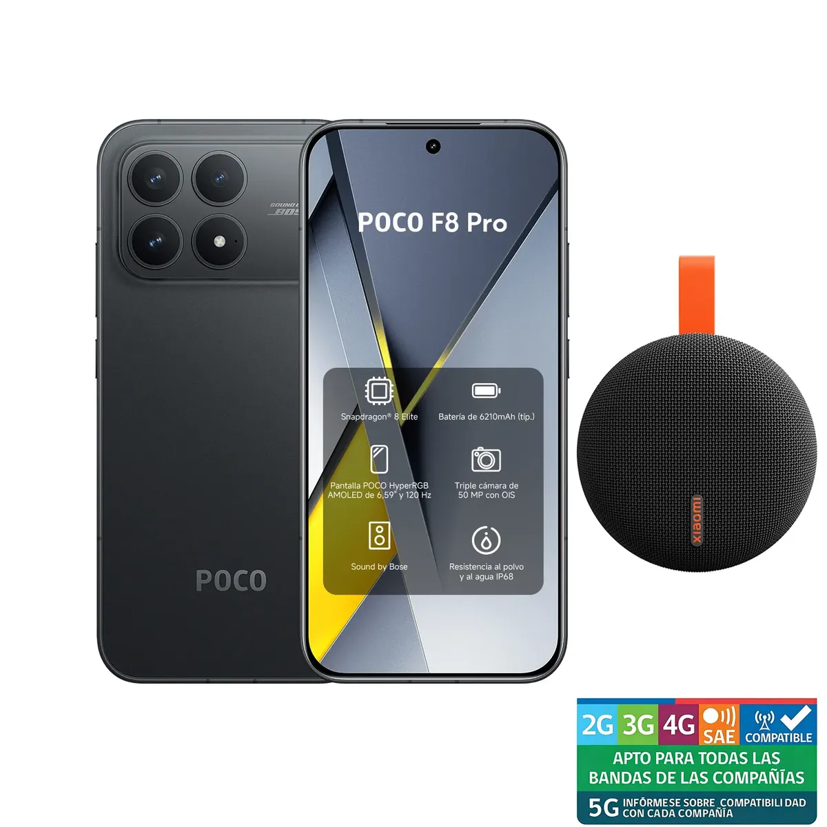 XIAOMI - POCO F8 Pro Negro 12GB + 512GB+Xiaomi Bluetooth Speaker Essential Negro