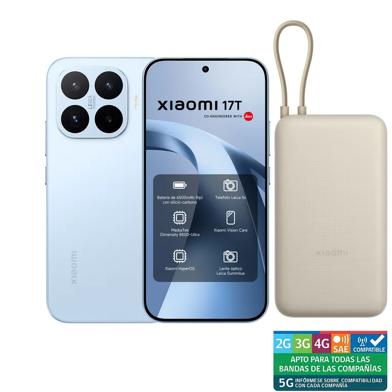 17T Azul 12GB RAM 512GB ROM+Xiaomi 33W Power Bank 20000mAh (Integrated Cable)Tan