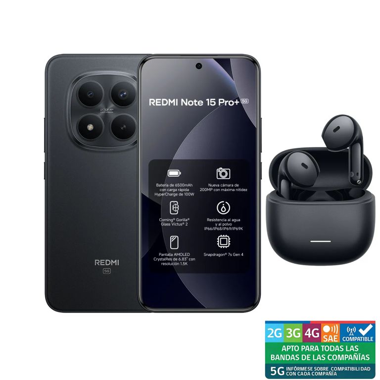 REDMI Note 15 Pro+ 5G Negro 8GB + 256GB+REDMI Buds 8 Active Negro