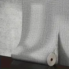 KUANGYE - Papel Mural Autoadhesivo Lino Gris 10m X 50cm