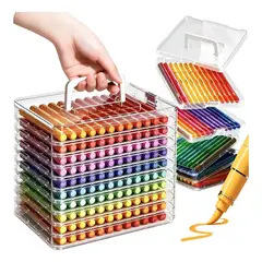 GENERICO - Lapices Acrilicos 84 Colores Maleta Apilable Desmontable Multicolor