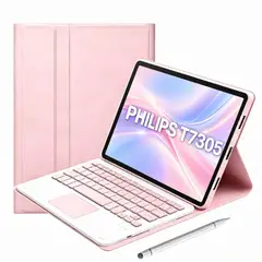 PHILIPS - Tablet T7305 4GB+128GB WiFi 10.1” Gris Teclado Rosa+Lápiz táctil