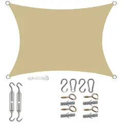AMBM SHOP - 2mx3m Malla carpa De Tela Para Sombra Que Bloquea Sombra 90% Con Ojales protección UV con accesorios