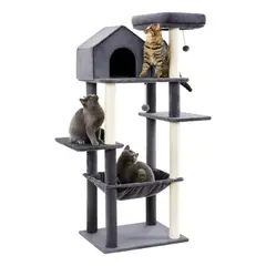 IMPORTCLICK - Rascador Árbol 6 Niveles Mascota Gato 44x1.51x55 MTS Gris