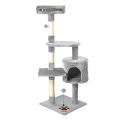 IMPORTCLICK - Rascador Árbol 4 Niveles Mascota Gato 40x1.16x40 MTS Gris