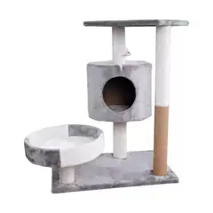 IMPORTCLICK - Rascador Árbol 2 Niveles Mascota Gato 55x55x33 CM Gris