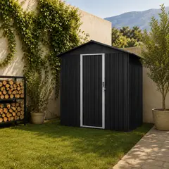 ALERIA - Bodega Metálica Jardín 2,2 M2 Negra Armable Con Cerradura