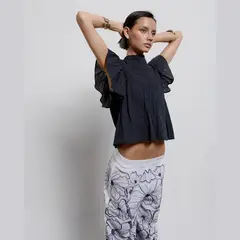 RENATTA & GO - BLUSA MANGA CORTA VOLANTES PUNTILLAS