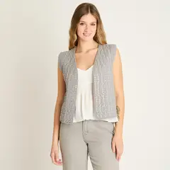 ACUARELA - Tapado Sin Mangas Mujer Gris