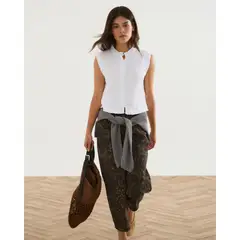 RENATTA&GO - TOP BOTONES FORRADOS VOLANTE