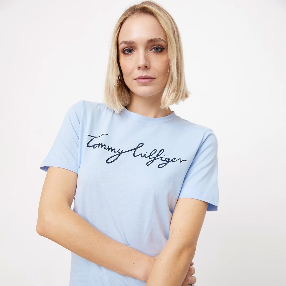 TOMMY HILFIGER - Tommy Hilfiger Polera Estampada Logo Manga Corta Mujer