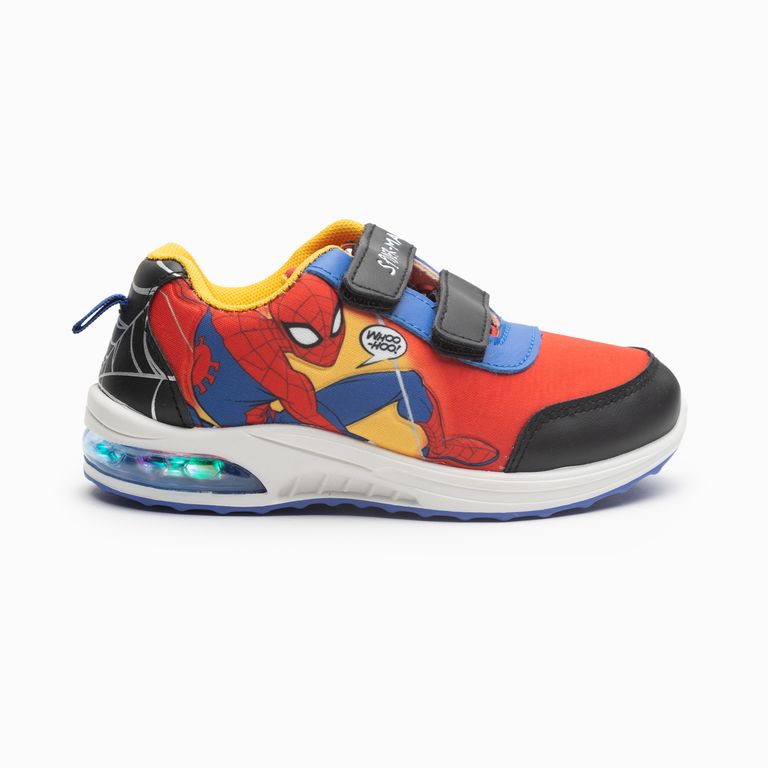 Zapatillas Luces Niño Spiderman Accion Rojo