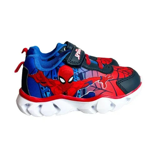Zapatillas Con Luces Niño I Spiderman Azul