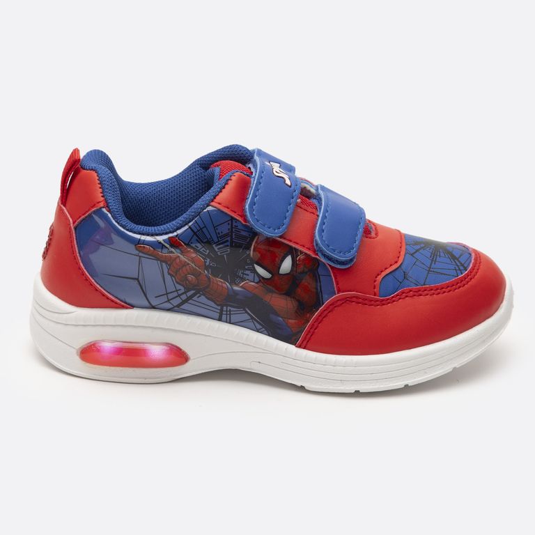 Zapatillas Con Luces Niño Telaraña Spiderman Azul