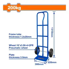 WADFOW - CARRO YEGUA DE CARGA 200 KG RUEDAS NEUMATICAS