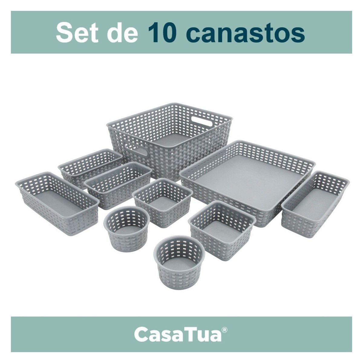 CASATUA - Canastos Organizadores Set de 10 unids Cocina Baño