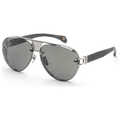 BUGATTI - Lentes de sol Gunmetal White Gold para hombre 62 mm Multicolor modelo 05-GM