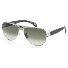 BUGATTI - Lentes de sol Sterling Silver Black para hombre 42 mm Negro modelo 11-SS