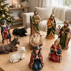 EKOL TACTICA MILITAR - Pesebre Navideño set 10 figuras Navidad Hogar Decoración nacimiento