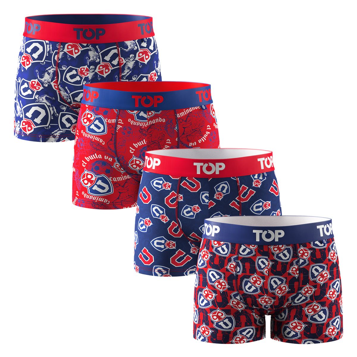 TOP Bóxer Niño Algodón Universidad de Chile Pack 4 C7 Top | Falabella Chile