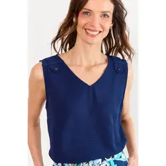 MA GRIFFE - Blusas Sin Manga Mujer Azul