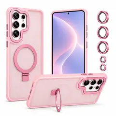 GENERICO - Carcasa Para S26 Ultra Con Magsafe Anillo + Cubre Lentes Color Rosa