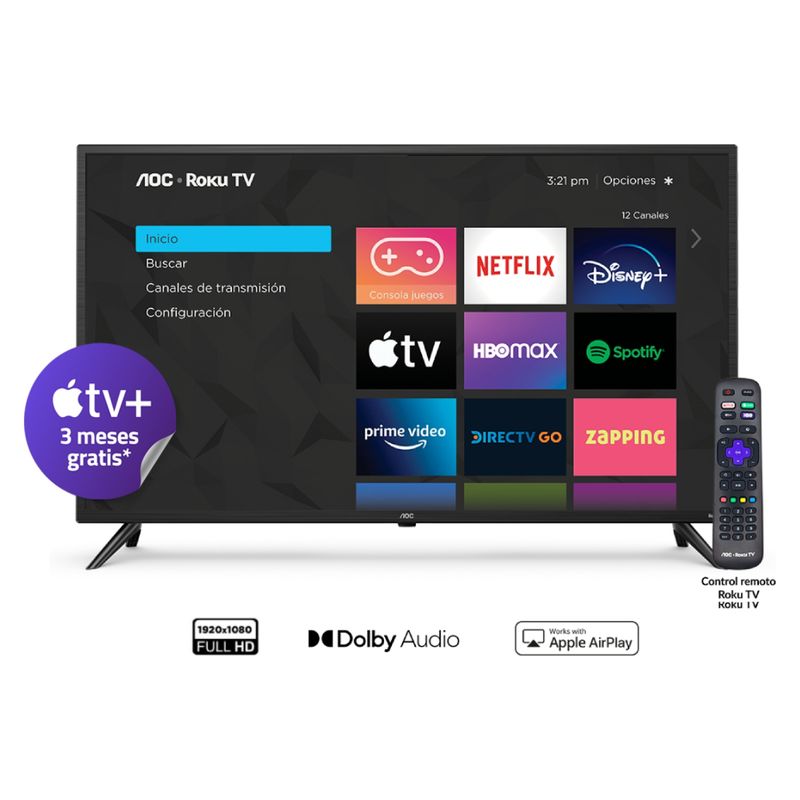 AOC - TV LED 43" Full HD Smart TV Roku AOC