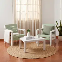 RIMAX - Juego Balcon Terraza Patio 2 Puestos con Mesa Ideal Exterior - Marrón Claro -